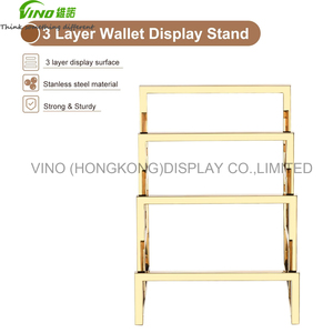 Soporte de embrague de Metal dorado de 3 capas, estante de exhibición de billetera vertical para el hogar, tienda minorista, suministros, exhibición de encimera - Product Image 6