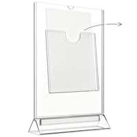Support d'affichage de bureau en acrylique personnalisé Winson, base épaisse et lourde, surface polie stable pour panneau publicitaire/menu/cartes de prix