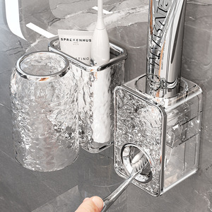 Automatic Toothpaste Dispenser Wall Mounted Corner Storage Box Transparent Durable Bathroom Toothpaste Squeezer - Product Image 3