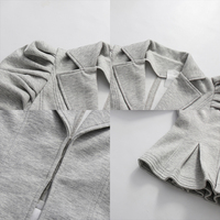Blazer chic à revers crantés et manches longues bouffantes froncées pour femme, veste ajustée à ourlet peplum pour tenue de ville quotidienne, vente en gros
