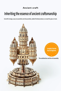 Jeu de puzzle en bois Sky City avec lumières - Modèle à assembler soi-même - 501+ pièces - Jouet éducatif pour les 14 ans et plus - Développe la concentration et la perception spatiale - Product Image 3