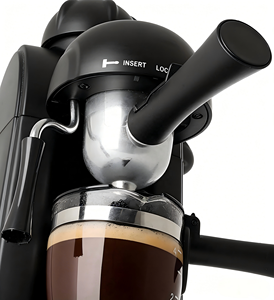 Machine à café expresso semi-automatique de style italien, 4 <span class=keywords><strong>tasses</strong></span>, <span class=keywords><strong>rouge</strong></span> et noir classiques, certifiée CE GS RoHS LFGB ETL, vente en gros - Product Image 3