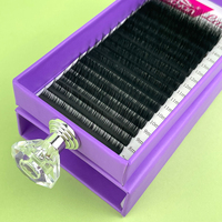 Ekstensi Bulu Mata Pribadi Logo Sendiri Matte Black Faux Mink Velvet Cashmere Volume Lashes Korea PBT 8mmCC