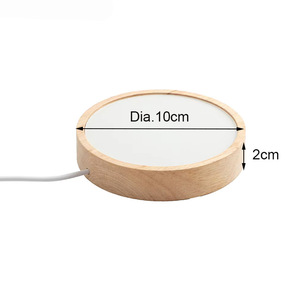 Veilleuse LED en bois alimentée par USB avec interrupteur à bouton, support de sublimation vierge en PET, impression personnalisée DIY, cadeau personnalisé, blanc chaud, 7 couleurs - Product Image 4