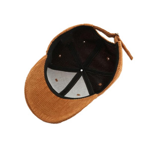 Gorra de béisbol de 6 paneles de pana de alta calidad con logotipo de letra bordada personalizada Unisex, sombrero deportivo para el sol ajustable con ala curva para exteriores - Product Image 5