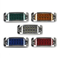 Feu de position latéral rectangulaire LED chromé, forme bulle, vert, ambre, blanc, bleu, rouge, 12V 24V, pour camion, remorque, camping-car, étanche