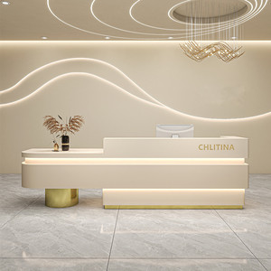 Hiện đại độc đáo corians đá gỗ nha khoa phòng khám tiếp tân bàn phía trước văn phòng tiếp tân - Product Image 2