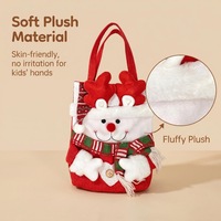 Bolsa de regalo navideña tejida, bolsa de dulces con dibujos animados, bolsa de regalo para Nochebuena, bolsa para manzanas, bolsa de regalo portátil