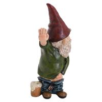 Statue Nain Coquin Barbe Blanche Artisanat en Resine Peinte a la Main Figurine Jardin Decoration Exterieure Cadeau Ornement Fait
