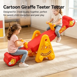 Balançoire pour enfants en plastique réglable en hauteur sur 3 niveaux pour une utilisation en intérieur/extérieur, design <span class=keywords><strong>girafe</strong></span> pour les tout-petits - Product Image 5