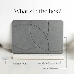 שטיח אמבטיה מאבן דיאטומית ייבוש מהיר, נגד החלקה, בר קיימא, רך, מיקרופייבר, PVC, ניתן להתאמה אישית, דוגמא גיאומטרית, סגנון מודרני - Product Image 2