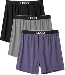 <span class=keywords><strong>Boxer</strong></span> da <span class=keywords><strong>Uomo</strong></span> in Cotone e Spandex <span class=keywords><strong>con</strong></span> Logo Personalizzato, Traspiranti e Freschi, <span class=keywords><strong>con</strong></span> Apertura a Bottone - Product Image 2