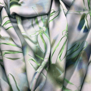 Khách hàng in mô hình con chuồn chuồn n058 75D Poly satin kiểm tra cơ sở vải - Product Image 2