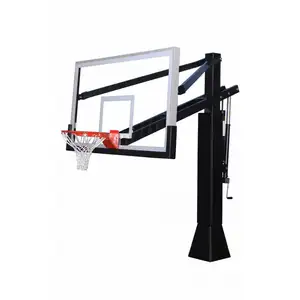 CV 72 Inch Adjustable Height Basketball Hoop Stand Tempered Glass backboard steel stand basketball hoop with rim