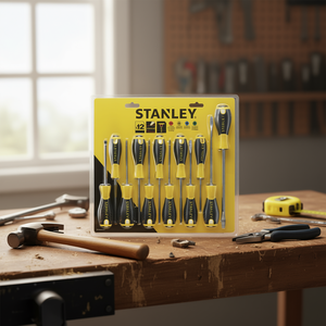 Juego de Destornilladores Stanley de 12 Piezas, Herramientas Esenciales para Reparaciones del Hogar y Proyectos de Bricolaje - Product Image 3