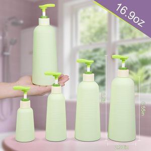ขวดโลชั่น HDPE ขนาด 500 มล. พร้อมหัวปั๊ม ขวดพลาสติกทรงกลมสำหรับบรรจุภัณฑ์แชมพู - Product Image 5