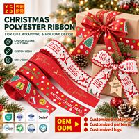 Rubans de Noël NEUFS en polyester, décorations personnalisées avec LOGO, rubans cadeaux pour décorations de Noël
