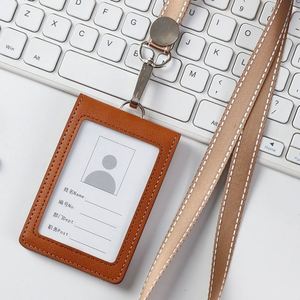 Porte-cartes d'identité en PU avec fermeture auto-agrippante, multi-emplacements pour badges d'employé, cartes de repas et clip de lanière – Vente en gros - Product Image 4