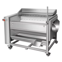 Machine à laver et à éplucher à usage industriel, machine à éplucher à rouleaux brosse haute efficacité pour betterave, carotte et patate douce