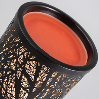 Lampu Penghangat Lilin Aroma Desain Hutan Logam Hitam dengan Minyak Wangi untuk Rumah