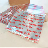 Papel revestido de papel de aluminio personalizable bolsa de hamburguesa para uso industrial de comida y pizza