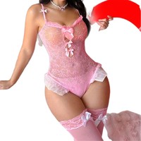 Collants résille en nylon Dobby à motif nœud rose, style lingerie mignonne et séduisante, pour jeunes femmes, style transfrontalier Europe-Amérique