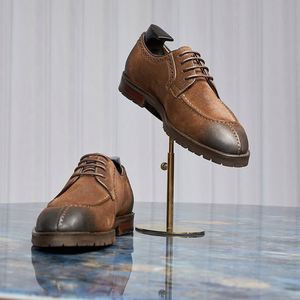 Zapatos Formales de Negocios Italianos, Estilo Derby con Cordones Cuadrados, de Gamuza, Hechos a Mano, Pulidos, Transpirables, Antideslizantes y Ligeros - Product Image 2