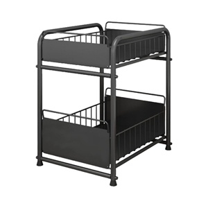 Étagère de rangement coulissante pour cuisine, organisateur sous évier à 2 niveaux pour produits de nettoyage, épices et articles essentiels de salle de bain - Product Image 1