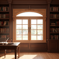 Ventanas Corredizas Horizontales Plegables de Alta Calidad para Cocina, con Revestimiento de Aluminio y Madera, Triple Vidrio