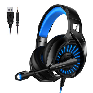 Auriculares con cable para juegos de ordenador, cascos con luces y micrófono - Product Image 2