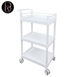 Carrito de Salón de Belleza con 4 Ruedas Médicas Silenciosas, Equipo de Almacenamiento Portátil Blanco - Product Image 6