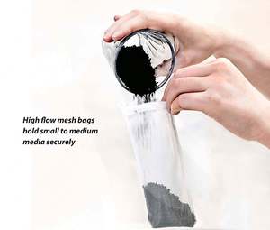 Sacs filtrants en maille pour aquarium à haut débit, réutilisables, charbon actif, cordon de serrage avec engrenage pour aquarium, état neuf - Product Image 4