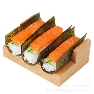 Wooden Sushi Roll Holder Rectangular Rice Ball Stand For Serving Display - Product Image 5