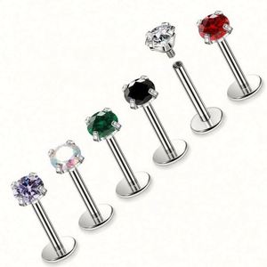 Nouveauté 2024 - Bijoux de piercing pour le corps en titane plaqué or vintage pour enfants, certifiés ASTM, zircon multicolore, F136 G23 - Product Image 2