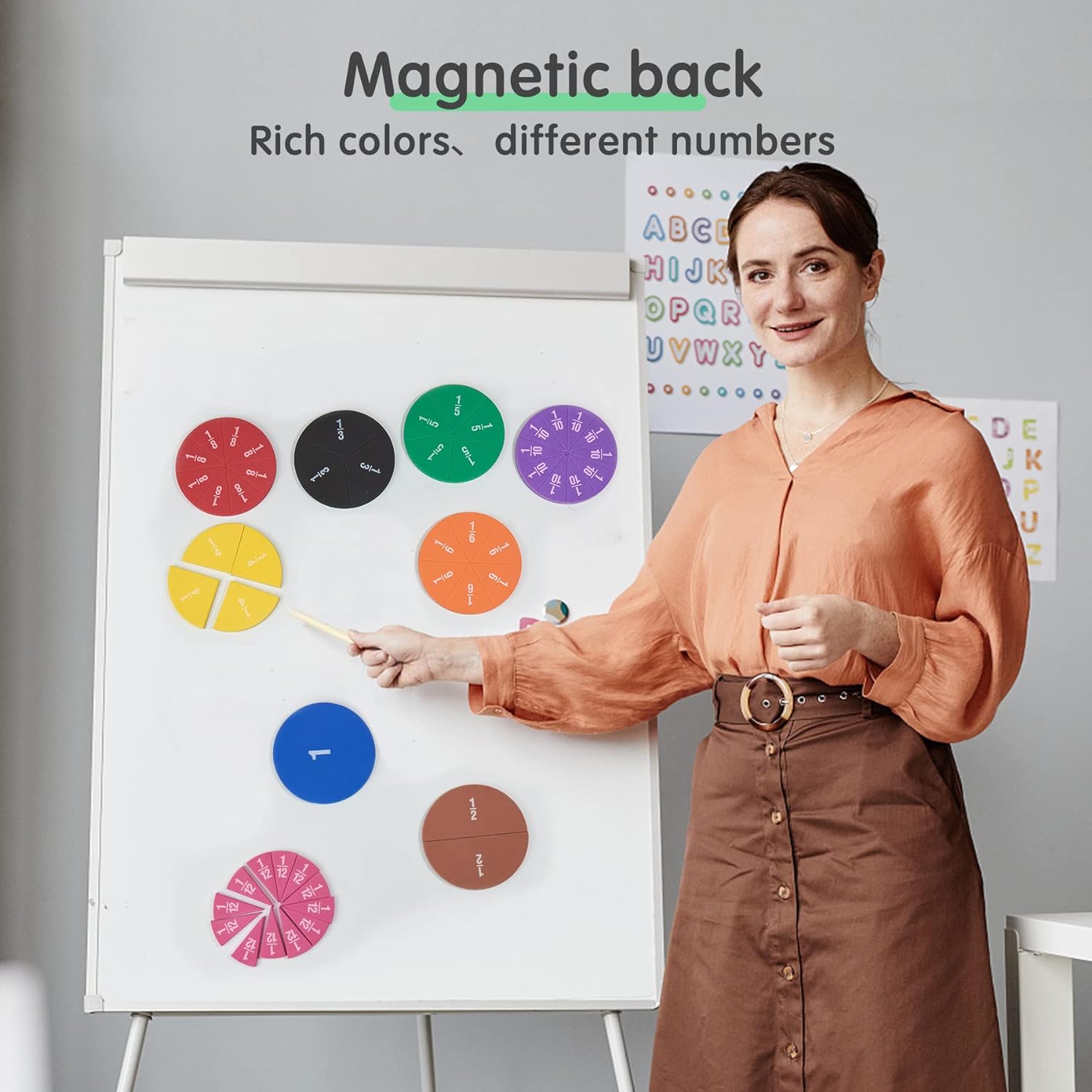 Magnetic Colorful Circles Fraction Math Manipulatives preview 5