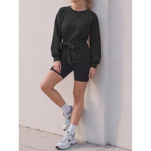 Sudadera Personalizada para Mujer con Lazo, Manga Larga, Cuello Redondo, Estilo Holgado, Informal, para Hacer Ejercicio - Product Image 5