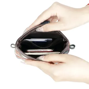 AndoBag Color Stitching Plaid Shoulder <b>Bags</b>, Genuine Leather <b>Mobile</b> <b>Phone</b> <b>Bag</b> for Women, Magnetic Closure 1903 - Product Image 6