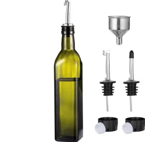 17oz glass olive oil bottle sub-packer vinegar oil sauce wine drink 500ml green olive oil bottle