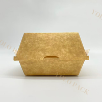 Emballage écologique Emballage de hamburger recyclé jetable à emporter Emballage de hamburger de fast-food mini boîte à hamburger en papier kraft personnalisée
