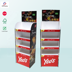 Cyj Tùy Chỉnh Xách Tay Thân Thiện Với Môi Bán Lẻ Hiển Thị Giá Có Thể Gập Lại Tông Nước Sốt Đứng 4 Sóng Giấy Kệ Cho Hàng Hóa Đóng Hộp - Product Image 1