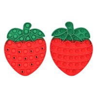 Fabricant en gros de jouets sensoriels à bulles rouges personnalisés en forme de fraise, jouets anti-stress en silicone pour enfants ayant des besoins spéciaux