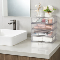 Organisateur de rangement pour maquillage, tiroirs empilables en plastique pour palettes de maquillage, cosmétiques dans la salle de bain, le placard ou le bureau