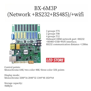 BX-6M3P cổng mạng cổng nối tiếp RS485 không dây wifi đơn sắc <span class=keywords><strong>LED</strong></span> hiển thị BX-6M3P không dây Wifi là tùy chọn Thẻ điều khiển - Product Image 2