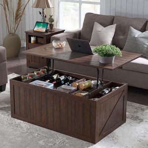 Mesa de centro con almacenamiento oculto, un producto líder en ventas de comercio electrónico transfronterizo con espacio de almacenamiento ajustable, también un éxito de ventas en - Product Image 1