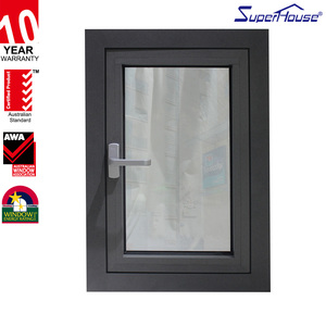 Fenêtre à battant en aluminium Superhouse avec double vitrage trempé transparent, style <span class=keywords><strong>baie</strong></span> <span class=keywords><strong>vitrée</strong></span> - Product Image 5