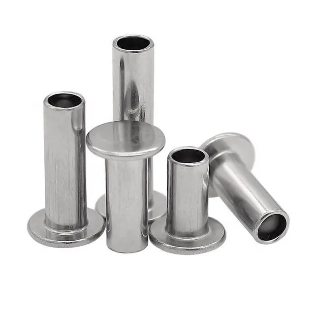 factory direct supply customized non-standard flat head semi-tubular stainless steel hollow rivet