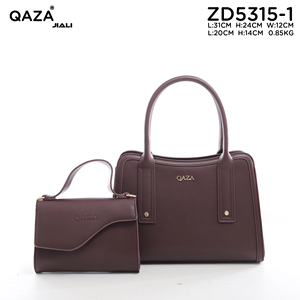QAZA Sacs à Main pour Femmes Luxe Ensemble de 2 pièces Grande Capacité Cuir PU Lisse Sac à Main Élégant pour Femme Sac Cabas - Product Image 2