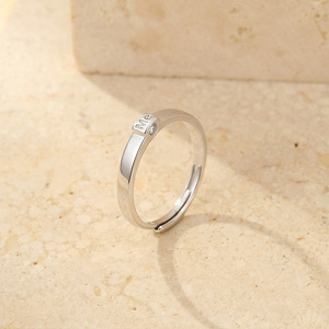 패션 크리스탈 CZ 스톤 웨딩 약혼 반지 커플용 925 스털링 실버 반지 여성용 남성용 - Product Image 2