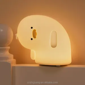 New LED Duck Night Light Battery Timing Silicone Soft Kid Bedside Decorate Light Baby Nursery Cartoon Lamp