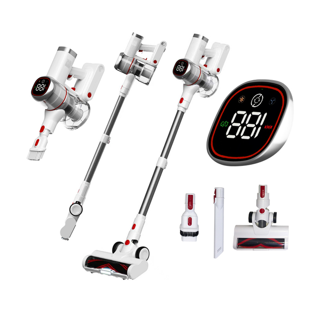 Vacuum Cleaner Cordless Motor up to 30 Mins Detachable Battery Stick Vacuum With 0.6L Dust Cup Touch Display for Carpet Hardwoo